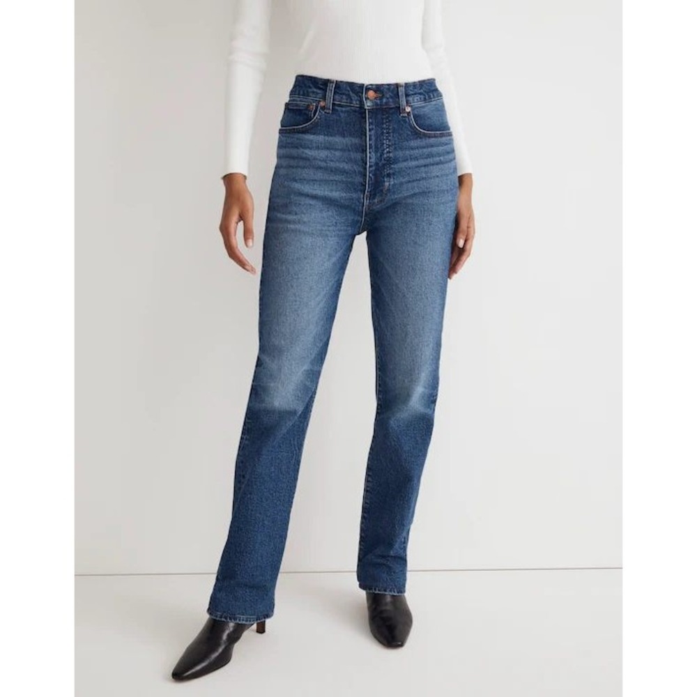 Madewell 90s Straight Leg Jeans Dark Indigo High Rise Size 27